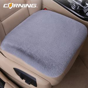 TEMU 인조 토끼 털 시트 쿠션 1개, 두꺼운 사각형 디자인, 부드럽고 도톰한 짧은 플러시 원단, 따뜻하고 편안하며 털 빠짐 없음, 겨울용 운전석/조수석 시트 패드