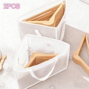 TEMU 2/3개입 새로운 패브릭 삼각 수납 가방, 손잡이 달린 옷장 행거 정리함, 캐비닛 및 세탁실 공간 절약, 의류 보관 및 정리용, 수납 상자, 옷장 정리함, 접이식 옷장, 걸이형 수납 가방, 가정 정리 용품