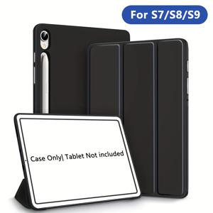 TEMU 삼성 갤럭시 A7 라이트/A8/A9+/S6 라이트/S7/S8/S9/S9 FE/S10/S10 FE/S10 라이트 태블릿 케이스, 스마트 커버 스탠드, 자동 웨이크/슬립, 가볍고 스크래치 방지 소프트 케이스, P610/X200/X110/X210/8.7/10.5/10.9/11인치 보호 커버