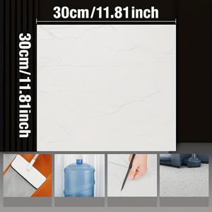 TEMU 20개입 필앤스틱 바닥 타일 팩 (30*30 Cm / X Inches), 방수 인조 대리석 타일, 사무실, 주방, 욕실 및 침실 바닥 및 벽에 적합한 바닥 덮개, 제거 가능한 접착제, 거실 TV 배경