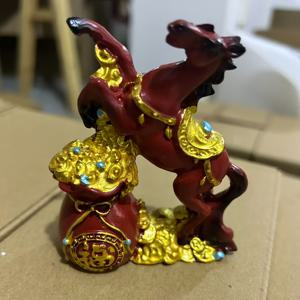 TEMU 중국 말 사자별 피규어 | 새해 장식품, 레진 소재, 글램 스타일, 다양한 방 유형에 적합, 휴일 선물로 이상적