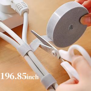 TEMU 1롤 재사용 가능 케이블 타이, 혼합 컬러 케이블 정리기, 배터리 없는 전선 관리 스트랩