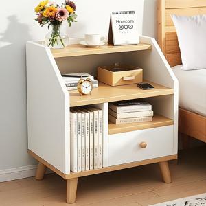 TEMU VIIWII 3층 협탁 거실 서재 침대 옆 인테리어 서랍장 다용도 수납장, 서랍 1개 포함,대용량 심플 모던 사이드 테이블 (원룸/사무실/거실/침실 수납용) - 쉬운 조립+다기능+고급 원목 다리 - 크리스마스 선물|신혼 선물|집들이 추천 선물