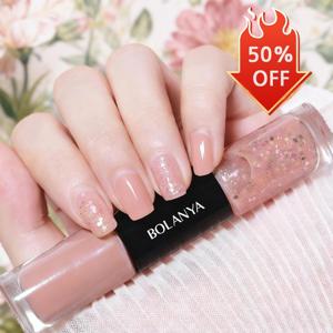 TEMU [메니큐어] 2 IN 1투톤 배색 매니큐어 젤네일 딸기우유 네일 60초 빨리마르는 매니큐어 투명 메니큐어 네일 딸기우유 젤네일 컬러 빌더젤|젤네일