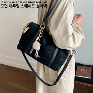 TEMU 스웨이드 빈티지 숄더백 여성 가방 가벼운 대학생 출근용 가방