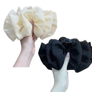 TEMU 2개 세트 우아한 은빛 반짝이 버블 클로 클립, 여성용 머리뒤 샤크 클립 헤어핀