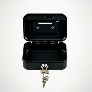 TEMU 키 잠금 장치가 있는 강력한 안전 현금 상자 | 동전 및 화폐 보관, 사무실, 여행, 비즈니스용 휴대용 돼지 저금통 - 철제 구조, 방수 기능 없음