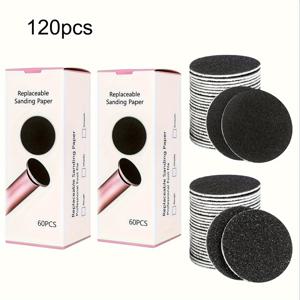 TEMU 120개 교체형 사포 시트 | 80방 및 전동 발 그라인더용 사포 패드, 각질 제거 및 굳은살 제거