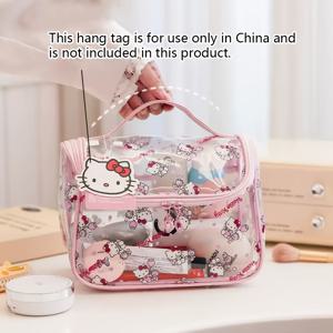 TEMU 헬로키티 시리즈 투명 여성 핸드백, 귀여운 프린트 장식 가방, 대용량 쉬운 수납|가방|크로스백|보부상가방