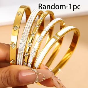 TEMU 1개 빈티지 스타일 스테인리스 스틸 팔찌 | 18K 금도금, , 파티, 선물, 결혼식, 발렌타인데이 또는 생일에 완벽