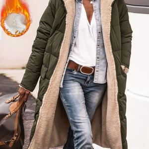 TEMU 여성용 패딩 후드 롱 코트, 양면 리버서블 겨울 코트, 고품질 합리적인 가격