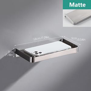 TEMU 컴팩트 선반, 304 스테인리스 스틸 수납 랙, 소품 정리대, 주방, 욕실, 침실, 현관 선반, 화이트, 블랙, 그레이, 광택, 샌디드 마감 가능, 심플하고 세련된 두꺼운 디자인, 독특한 그레인 패널, 플로팅 선반