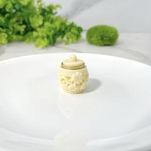 TEMU 1개 정교한 수공예 상아색 견과류 향로 - 전통 중국 예술, 독특한 홈 & 책장 장식, 가족과 친구를 위한 완벽한 선물