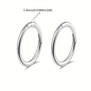 TEMU 18G-16G 316L 스테인리스 스틸 피어싱 링 2개, 입술, 코, 귀관, 연골, 스파이럴, 해머 뼈용 심리스