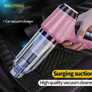 TEMU 핑크 무선 핸디형 진공 청소기 | 강력한 흡입력, USB 충전, 나무 바닥, 타일, 얕은 러프 카펫 및 반려동물 털에 적합 | 스타일리시하고 눈에 띄는 디자인, 블로우 및 흡입 기능이 있는 다기능