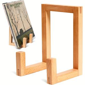 TEMU 헤비듀티 비닐 레코드 스탠드 - 솔리드 우드 LP 홀더 오픈 프레임 디자인, 앨범·책·잡지 호환 가능 - 거실·사무실·음악 스튜디오용 공간 절약형 정리대, 10-15장 LP 수납 가능 - 음악 애호가를 위한 이상적인 선물, 북엔드, 재활용 목재 제작, 견고한 구조