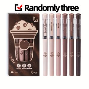 TEMU 커피 테마 빠른 건조 액상 젤 펜, 누수 방지 소프트 터치 필기구 - 레코드 페인팅 및 사무용품에 적합