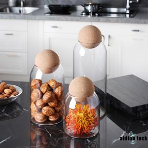TEMU 대용량 투명 유리 보관병 3개 세트, 습기 방지 및 밀폐 기능, 사탕, 향신료, 커피 등 보관에 적합. 부드러운 코르크 마개 포함, 견과류, 커피 원두, 설탕, 차, 소금, 쌀 보관에 이상적입니다.