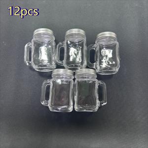 TEMU 12개 미니 재사용 유리컵, 투명 컵, 커피 농축액 분배병, 밀폐 샘플 병, 다목적 음료 농축액 분배병