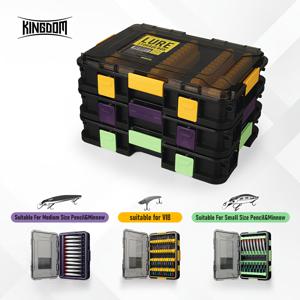TEMU 킹덤 1개/3개 낚시 루어 보관함, PP/PC 소재, 충격방수 휴대용 미끼 상자, DIY 적층 디자인, 미노우 VIB 펜슬 하드 베이트용, 해수 및 담수 사용, 낚시 선물