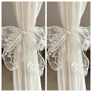 TEMU 2개 세트 심플 레이스 리본 커튼 타이백, 라이트 럭셔리 우아한 커튼 타이, 창문 장식 및 액세서리, 홈 데코