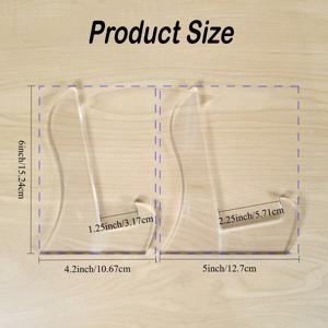 TEMU 2개 세트 뾰족한 뒷면 커팅 보드 스탠드 템플릿 세트 | 레이저 컷 캐스트 아크릴 | 목공 라우터 가이드, DIY 목공 - 내구성 있는 수제 도구 템플릿