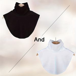 TEMU 여성용 탈부착 가능한 인조 칼라 2개 세트 - 블라우스, 셔츠, 드레스 레이어링을 위한 플레인 하이넥 추가, 패셔너블한 칼라 삽입