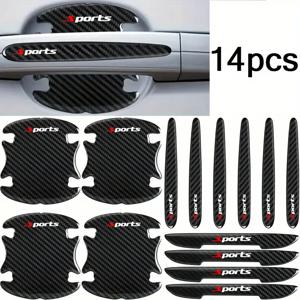 TEMU 14피스 차량 도어 & 바디 보호대, 내구성 강한 스크래치 방지 도어 엣지, 사이드 미러 & 도어 핸들 보호대, 트럭, SUV 호환 - 보호 액세서리