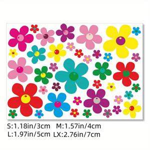 TEMU 2D 평면, 프릴블루멘 꽃 스티커 40개 세트, 주방, 욕실, 자동차, 자전거, , 노트북, 휴대폰, 바비카, 스쿠터용, 야외용 방수 스티커(), 2D 평면