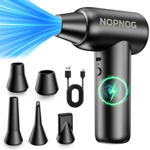 TEMU 터보 블로어 무선 눈 제거기 제트 팬 잎 제거기 7800000RPH Type-C 충전 차량 액세서리, 4단 기어 강력 기어 조절 가능한 휴대용 디자인, 인체공학적 핸들, 차량/컴퓨터/바베큐/야외 캠핑용