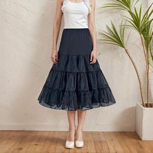 TEMU 여성용 가벼운 푹신한 속치마 - 웨딩, 브라이덜, 프롬, 파티 드레스에 적합한 긴 소프트 튤 페티코트, 원 사이즈