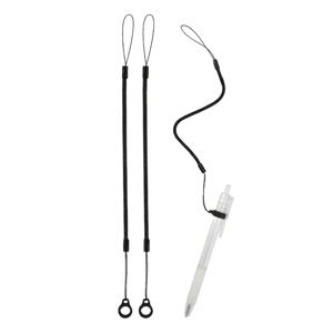 TEMU 실리콘 링이 있는 탄성 펜 스트랩 2개, 분실 방지 PU 펜, 볼펜용 신축성 탄성 스트랩