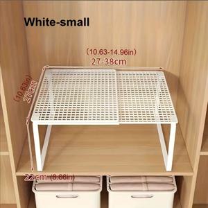 TEMU 높이 조절 수직 수납 랙 | 확장/접이식 디자인, 공간 절약형 옷장 정리함 (옷, 신발 보관), 다양한 방 유형에 적합, 간편한 설치, 메탈 독립형 선반