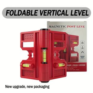 TEMU 1개 CNOBLE 자석 포스트 레벨 접이식 컬럼 - 헤비듀티 플럼 도구, DIY용 조절 가능한 파이프 레벨, 핸즈프리 자석 베이스, 조립 불필요 (/) 파이프, 포스트 레벨링용