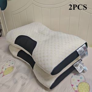 TEMU 커플용 목베개 2개 세트 - 마사지 지원, 조절 가능한 인체공학적 디자인, 탈부착 가능한 세탁 커버, 목 통증 완화를 위한 수면 보조기