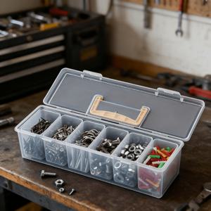 TEMU 다용도 투명 공구 보관함, 휴대용 하드웨어 공구 케이스, 가정용 드라이버 및 나사 액세서리 정리함, 장난감 보관함, 휴대용 분리형 정리함, 500개 지역에 적합