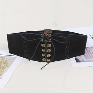 TEMU 1개 빈티지 스타일 탄성 허리 벨트 여성용, 니트 원단, 비세탁, 다재다능한 패션 웨이스트 신처, 드레스 및 코트용, 일상복 및 성숙한 경우에 적합