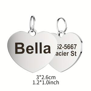 TEMU 개인화된 애완 동물 ID 태그, 맞춤형 애완 동물 이름 및 전화번호 개 ID, 스테인리스 스틸 방지 잃어버린 개 목걸이 펜던트 애완 동물 액세서리