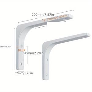 TEMU 2개 세트 헤비듀티 철제 L자형 선반 브래킷 - 벽걸이 가구용 직각 코너 지지대, 산업용 장식 하드웨어