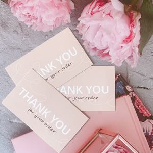 TEMU 50장 신선하고 심플한 감사 카드 (3.54인치 * 2.13인치) 꽃무늬 선물용 감사 카드 선물박스 인서트 장식 카드