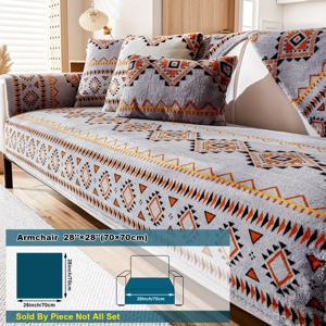 TEMU 1개 빨간 체크 무늬 플러시 소파 가을/겨울 따뜻한 애완 동물 스크래치 방지 패드