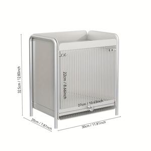 TEMU 문이 있는 방청 금속 컵 보관대 - 주방, 욕실, 침실, 화장대용 공간 절약형 정리대 - 커피 컵, 차 머그, 화장품 보관에 이상적 - 다양한 가정용 보관 요구에 완벽한 다기능 당겨서 꺼낼 수 있는 선반