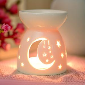 TEMU 빈 틀라에르 세라믹 양초 홀더, 침실, 사무실 또는 티룸 장식용 에센셜 오일 버너, 향기로운 양초와 향으로 발렌타인데이를 위한 로맨틱한 분위기 조성, 완벽한 크리스마스 선물