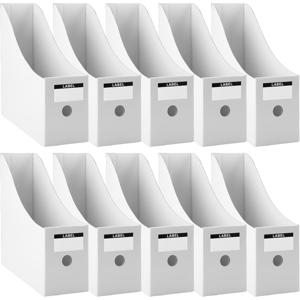 TEMU 잡지 홀더 크래프트 종이, 10개입 A4 잡지 수집 파일 홀더 책상용 스탠딩 컬렉터 페이퍼 데스크 오거나이저, 서류 폴더 문구류 사무용품