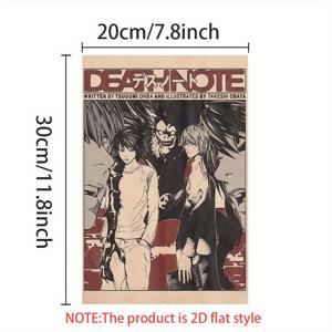 TEMU 데스노트 애니메이션 캔버스 벽 예술 프린트 - 액자 미포함 12x16인치 일본 만화 포스터, 거실/침실/사무실 장식용 고품질 캔버스 아트워크 - 애니메 팬을 위한 완벽한 선물, 현대적 디자인의 2D 평면 벽 예술, 방 꾸미기에 적합