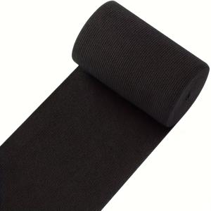 TEMU 5cm/6cm/8cm/10cm 블랙 앤 화이트 특대형 탄성 밴드 - 고품질, 유연하고 내구성 우수 - 넓은 평면 허리 보호 벨트, 헤어밴드, 의류 공예 및 추가 용품 재봉 용품으로 적합한 재봉, 직조 고무 밴드