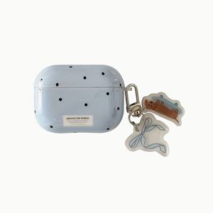 TEMU 아티스틱 블루 - 물방울 무늬 - 패턴 충격 방지 보호 케이스, Apple Airpods 3 무선 이어폰 커버에 적합|헤드폰