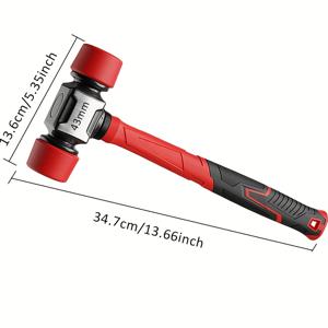 TEMU 1개 고무 망치 (손잡이 포함), 27/36/43mm 비반동 고무망치, 표면 친화적 바닥 타일 설치 도구, 견고한 고무망치, 렌치 스타일 방수 및 얼룩 방지 내구성 있는 바닥재, 타일링, 목공 및 리모델링 프로젝트용