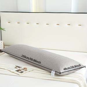 TEMU 1개 근육 텍스처 볼스터 베개 - 부드럽고 탄력 있는, 금속 지퍼 디자인, 분리 및 세탁 쉬움, 다양한 사이즈 선택 가능, 커플용 더블 디자인