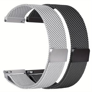 TEMU [자석 금속 시계 밴드] 2개 시계 밴드 16mm 18mm 20mm 22mm Vivoactive 3 4 4s 5 6 밴드용, for Samsung용, Huawei용, Xiaomi용, 스마트워치 퀵 릴리스 시계 밴드